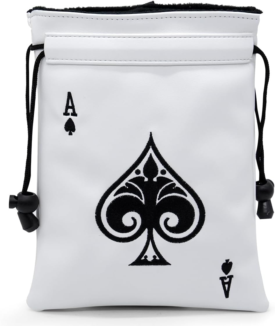 Montela Golf Valuables Pouch,Golf Pouch Bag with Drawstrings Golf Tee Bag Pouch Leather Golf Tee Pouch Golf Ball Bag for Men Women